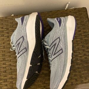 New Balance Women's Light Gray and Purple Sneakers